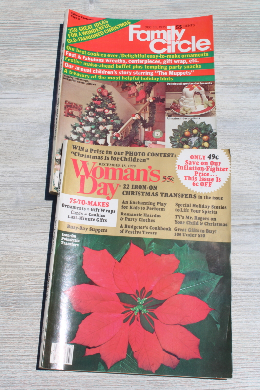 photo of vintage 1979 Family Circle & Woman's Day Christmas magazines baking, holiday recipes, tons of ads!  #1